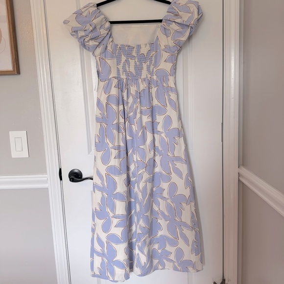 NWT A New Day Puff Sleeve Blue & Cream Floral Maxi Dress Size Small - Picture 4 of 8